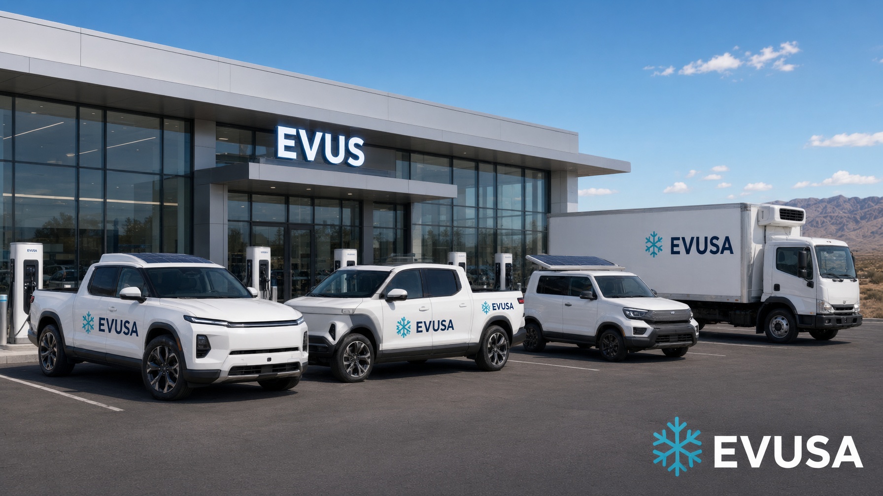 EVUSA fleet at dealership headquarters
