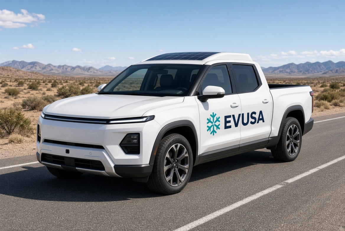 EVUSA branded Gery Solar 4-Seat Electric Pickup
